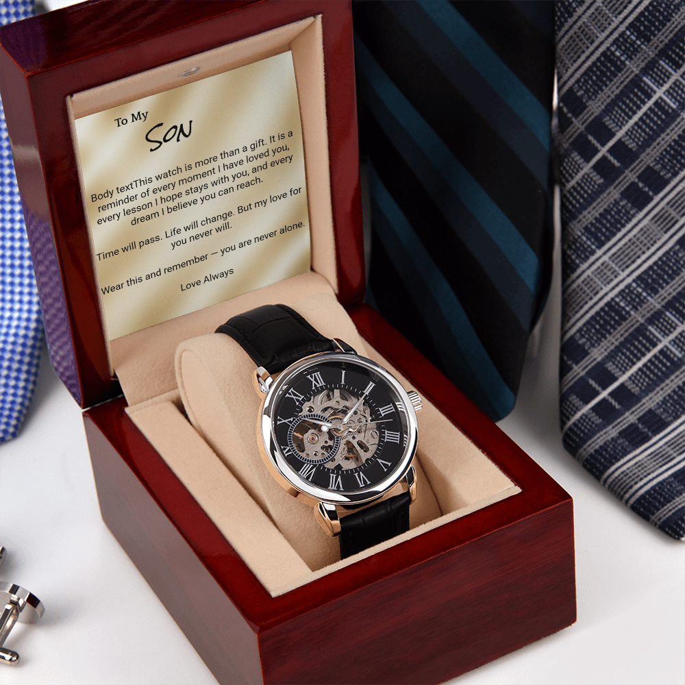 Men’s Openwork Watch for Son — Distinctive Gift for Birthday or Graduation