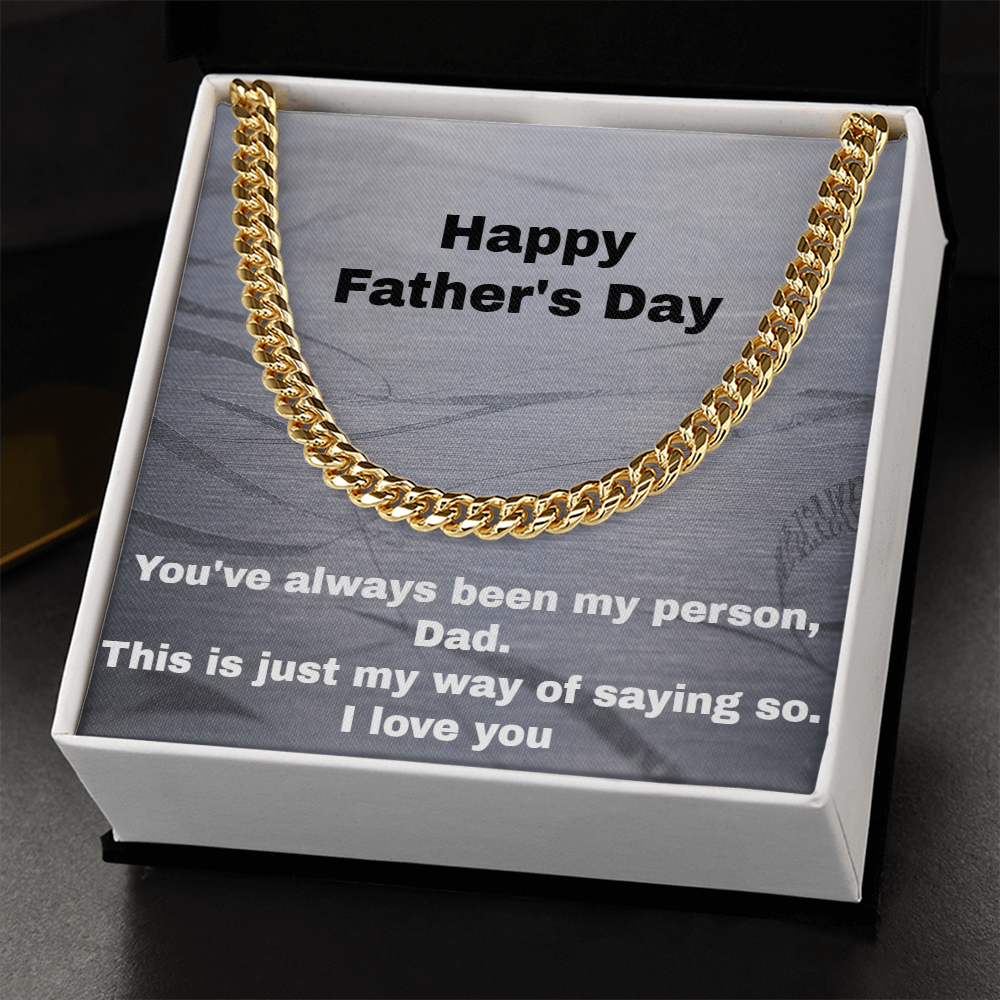 18K gold Cuban chain necklace for dad