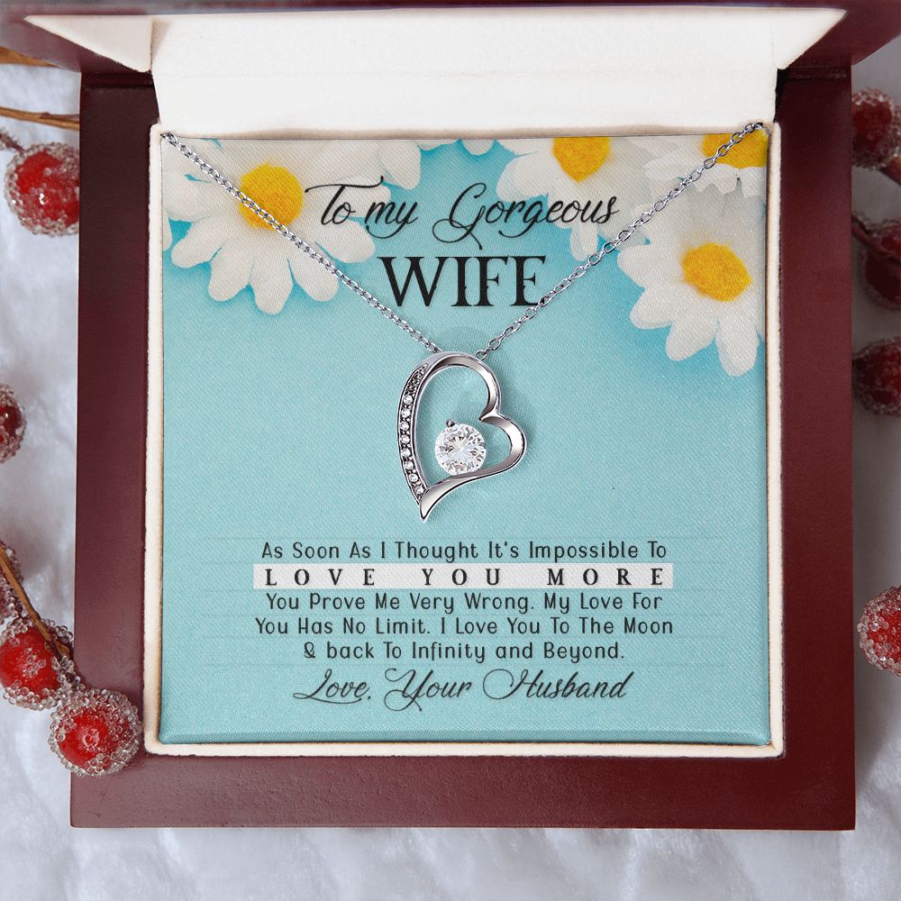 Gift For My Gorgeous Wife - Forever Love Heart Necklace