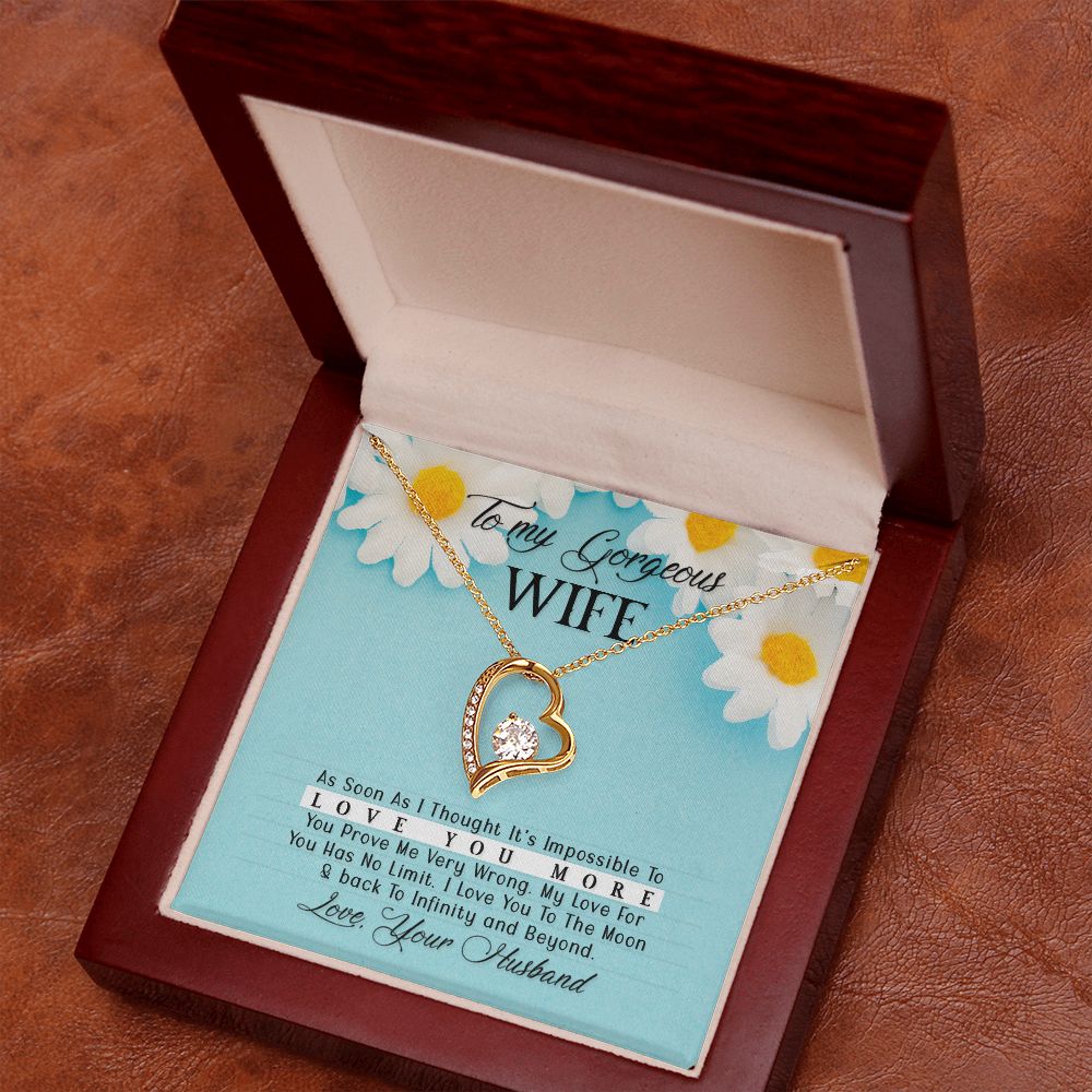 Gift For My Gorgeous Wife - Forever Love Heart Necklace