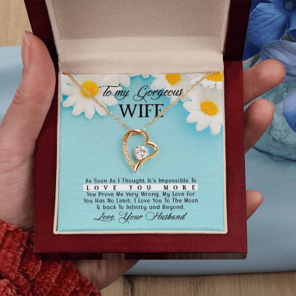 Gift For My Gorgeous Wife - Forever Love Heart Necklace