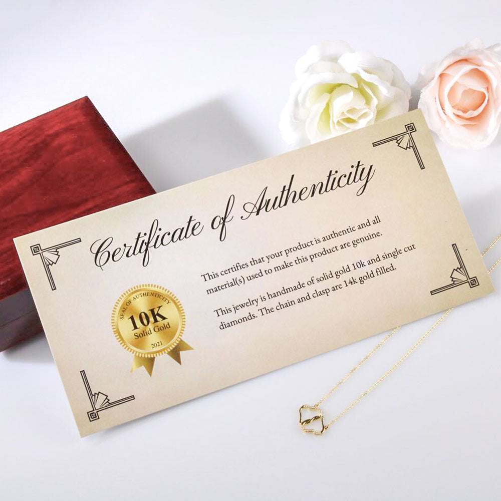 Everlasting Marriage and Love Solid Gold Necklace For Wife