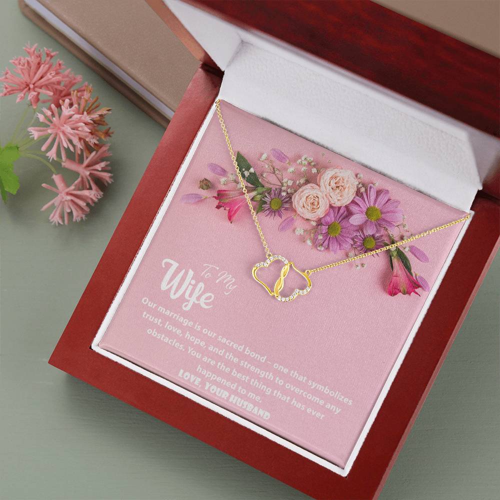 Everlasting Marriage and Love Solid Gold Necklace For Wife