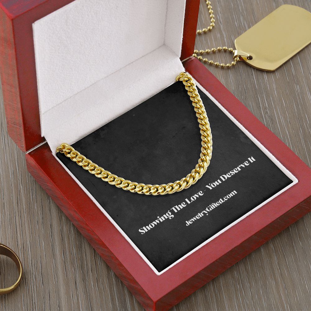 Stylish Cuban Link Chain Necklace for Him with meaningful message card from Jewelry Gifted