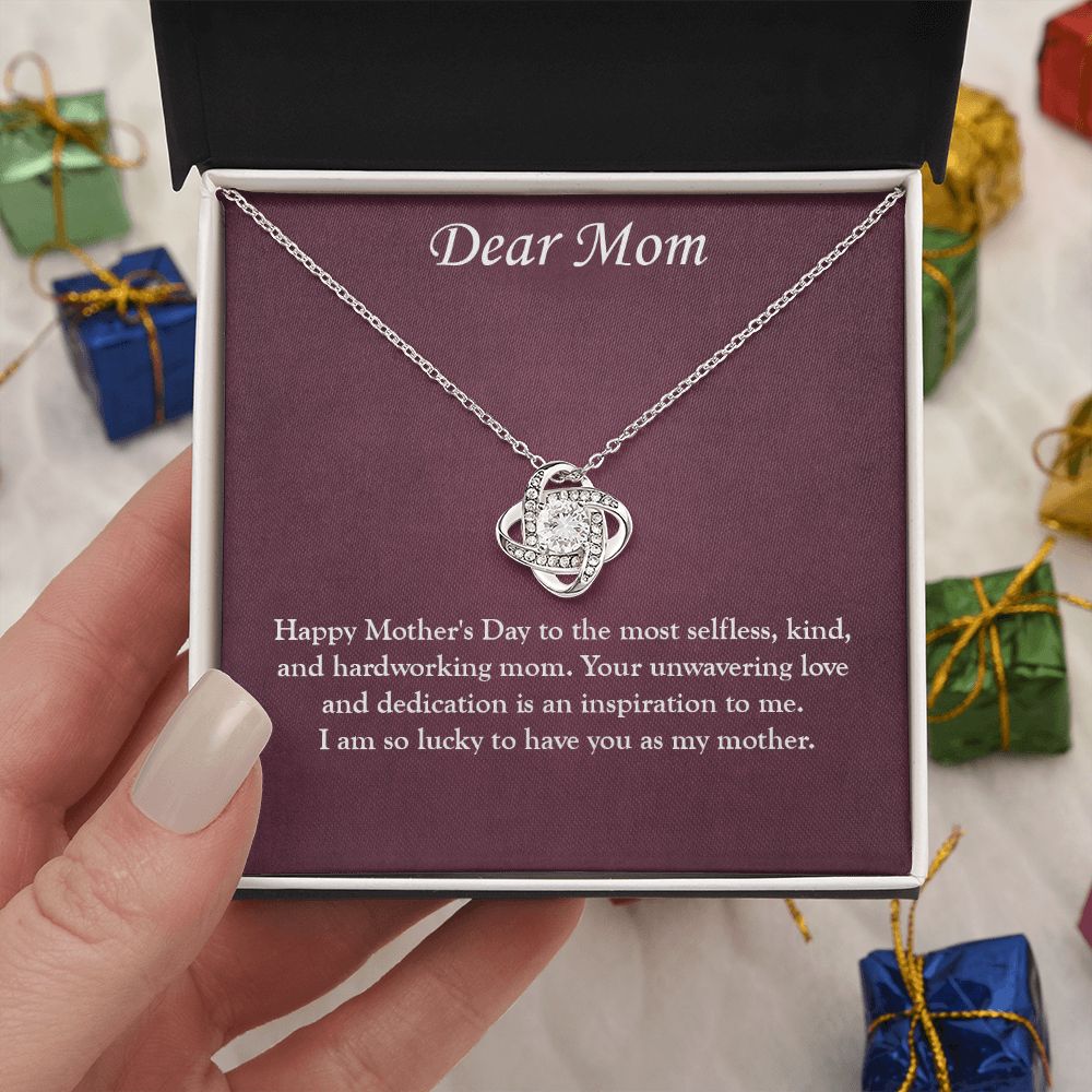 Forever in Your Heart: A Love Knot Necklace for Mom