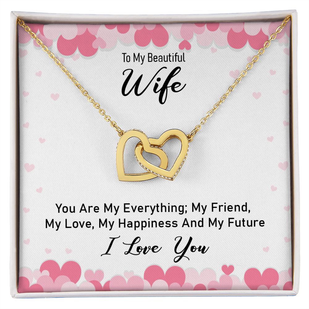 Gift For My Beautiful Wife - Double Heart Necklace