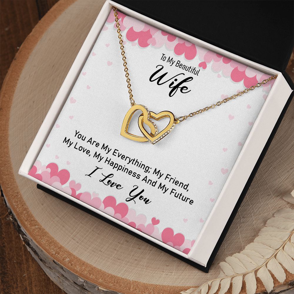 Gift For My Beautiful Wife - Double Heart Necklace