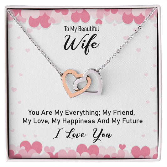 Gift For My Beautiful Wife - Double Heart Necklace