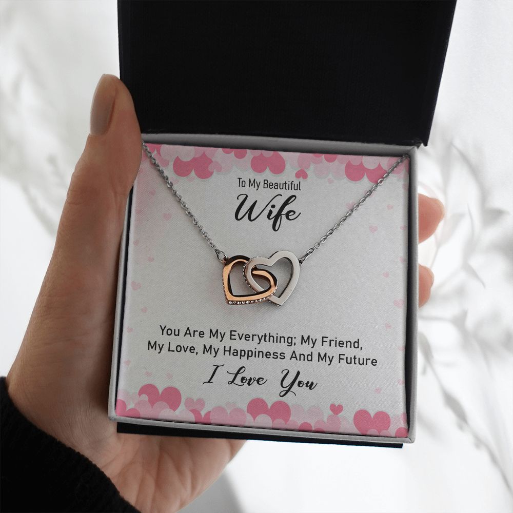 Gift For My Beautiful Wife - Double Heart Necklace