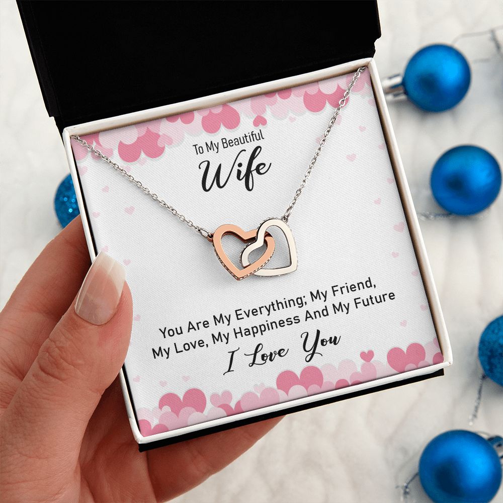 Gift For My Beautiful Wife - Double Heart Necklace