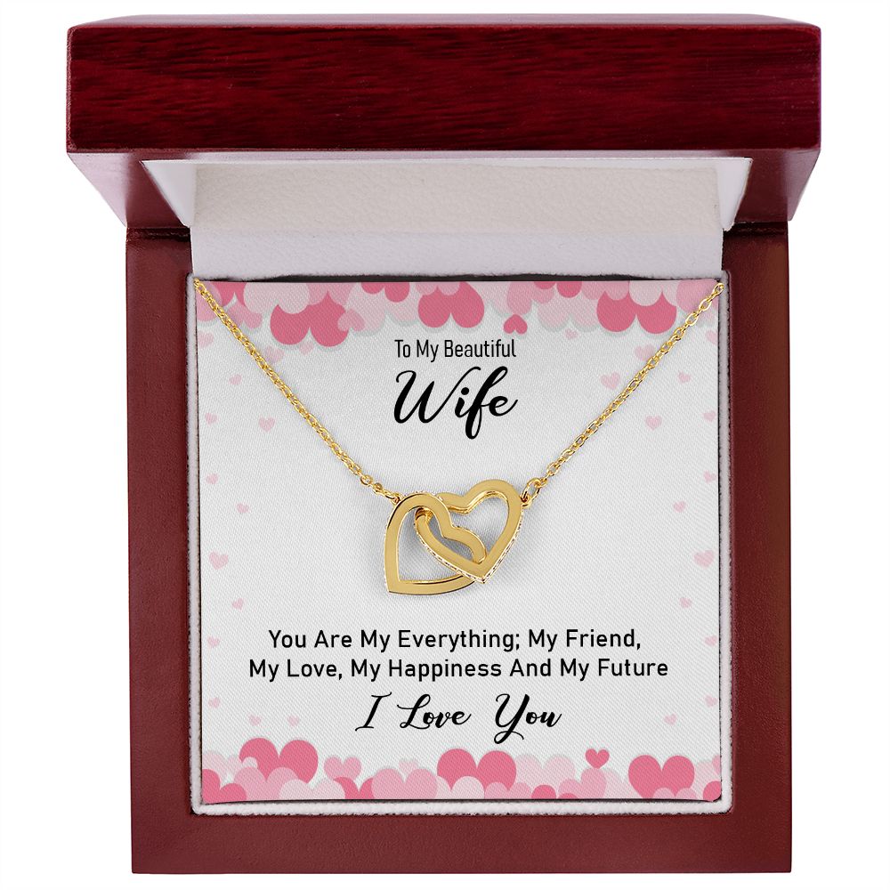 Gift For My Beautiful Wife - Double Heart Necklace