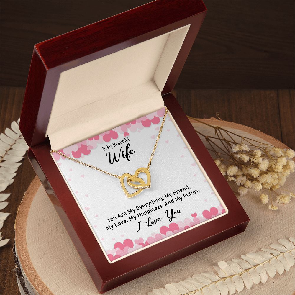 Gift For My Beautiful Wife - Double Heart Necklace