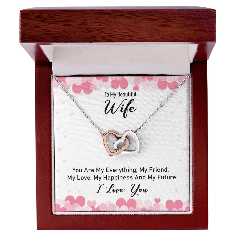 Gift For My Beautiful Wife - Double Heart Necklace