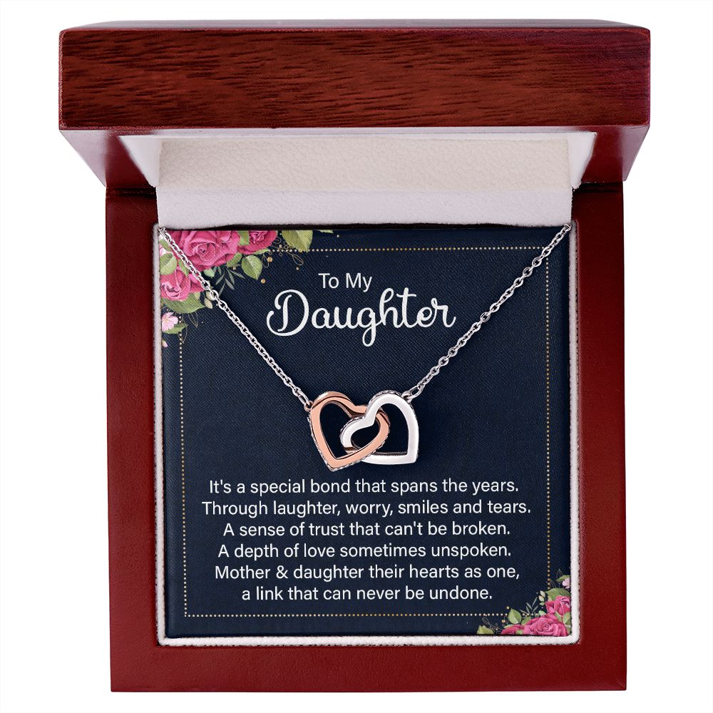 Interlocking Hearts Necklace - Gift For Daughter