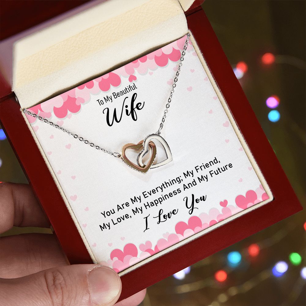 Gift For My Beautiful Wife - Double Heart Necklace