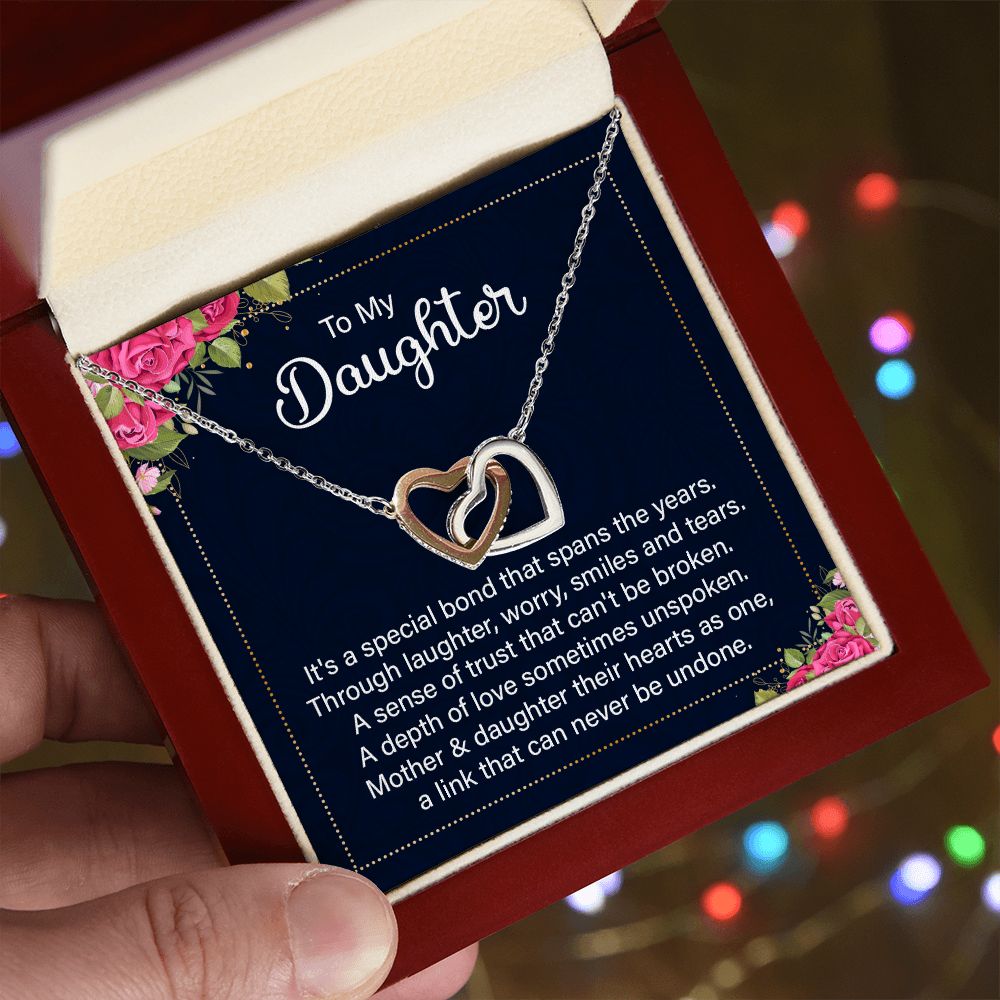 Interlocking Hearts Necklace - Gift For Daughter