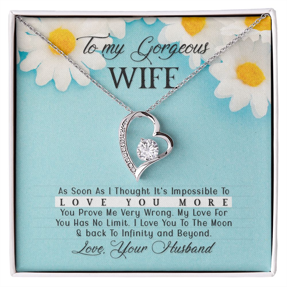 Gift For My Gorgeous Wife - Forever Love Heart Necklace