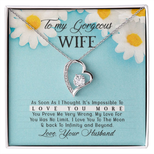 Gift For My Gorgeous Wife - Forever Love Heart Necklace