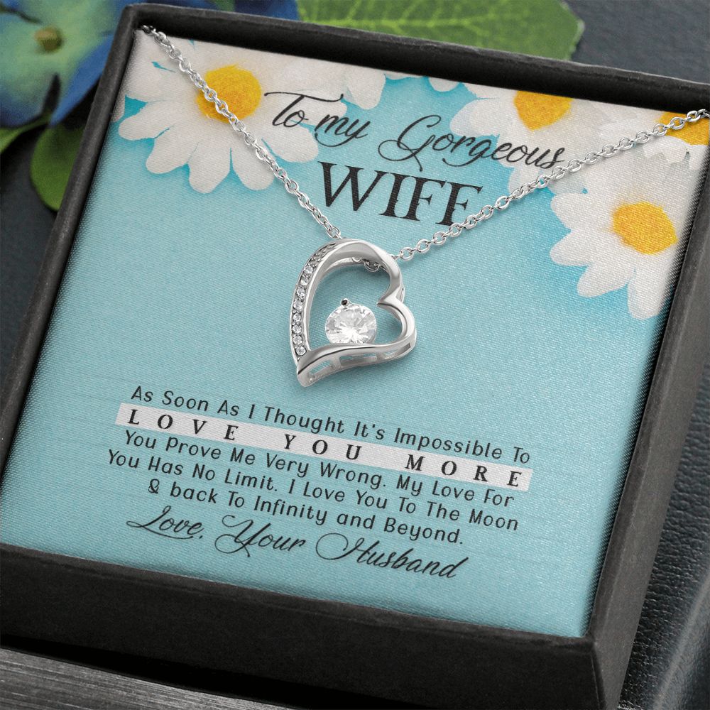 Gift For My Gorgeous Wife - Forever Love Heart Necklace