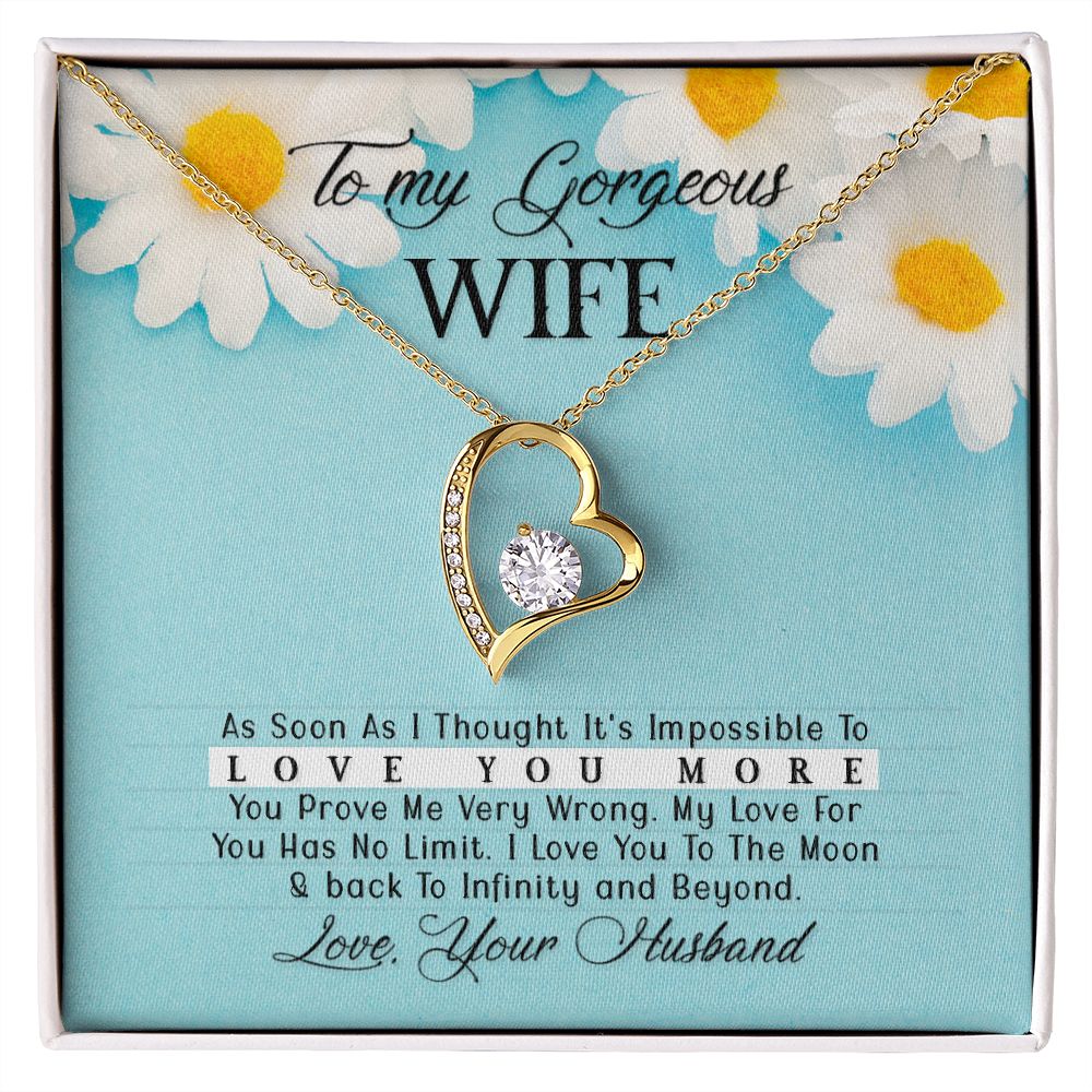Gift For My Gorgeous Wife - Forever Love Heart Necklace