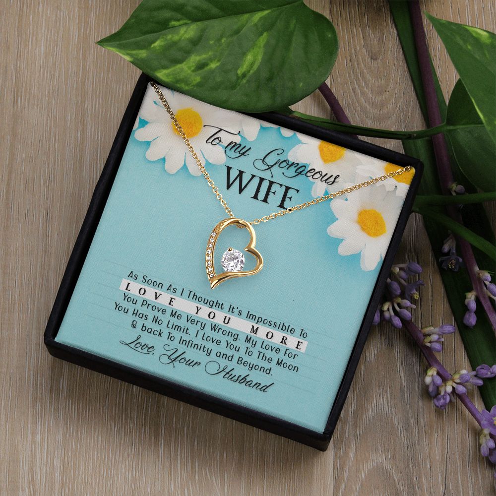 Gift For My Gorgeous Wife - Forever Love Heart Necklace