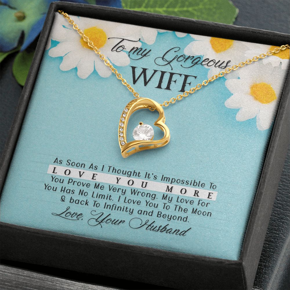 Gift For My Gorgeous Wife - Forever Love Heart Necklace
