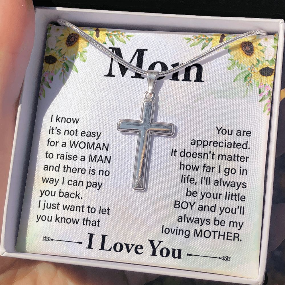 Sentimental Cross Necklace for Mom with meaningful message card from Jewelry Gifted
