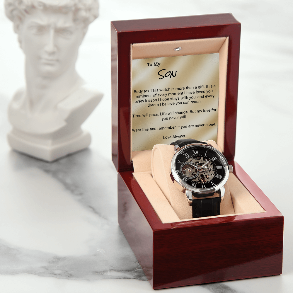Men’s Openwork Watch for Son — Distinctive Gift for Birthday or Graduation