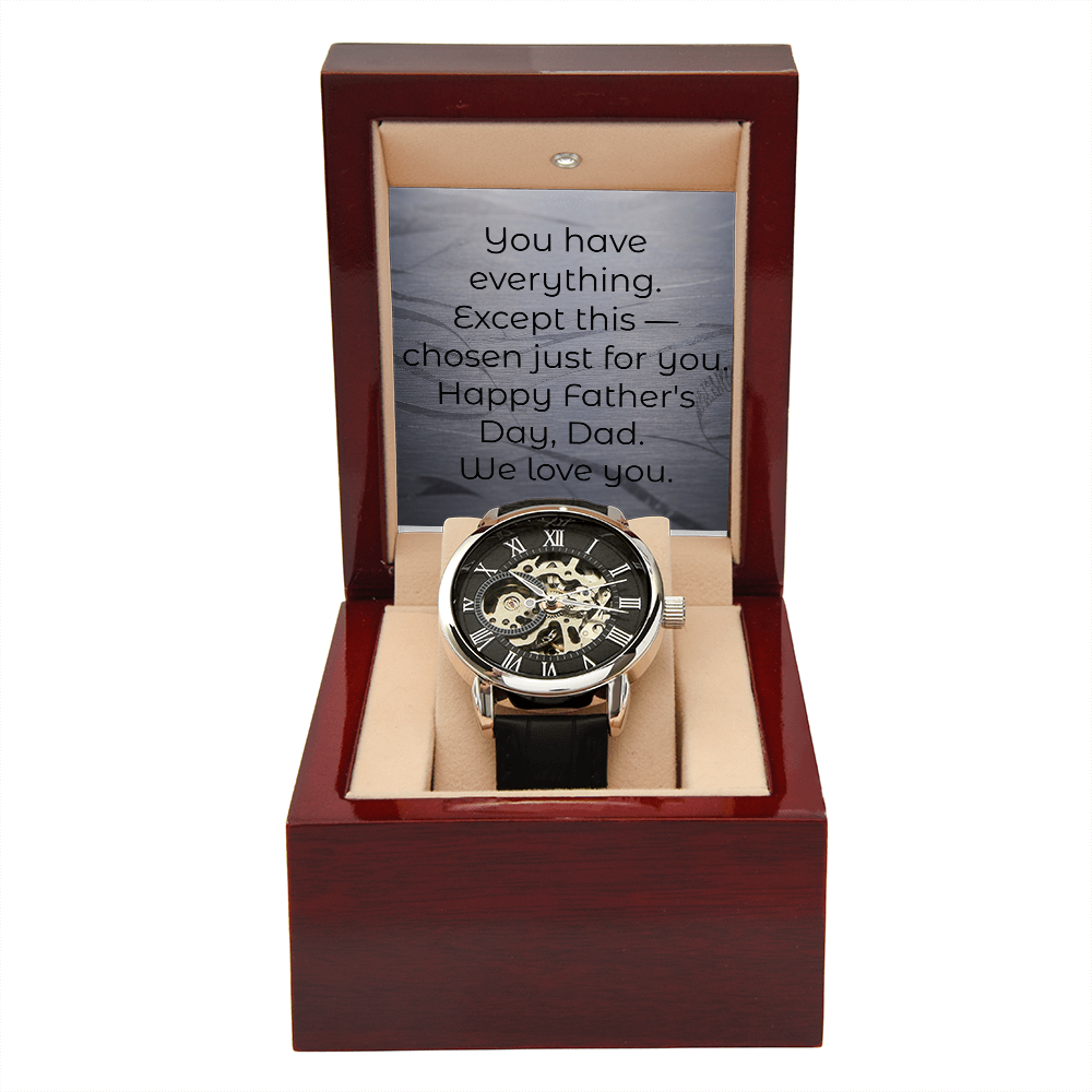 Skeleton watch wrist lifestyle photo dad gift