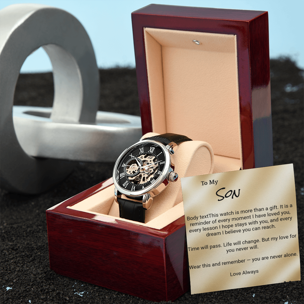 Men’s Openwork Watch for Son — Distinctive Gift for Birthday or Graduation
