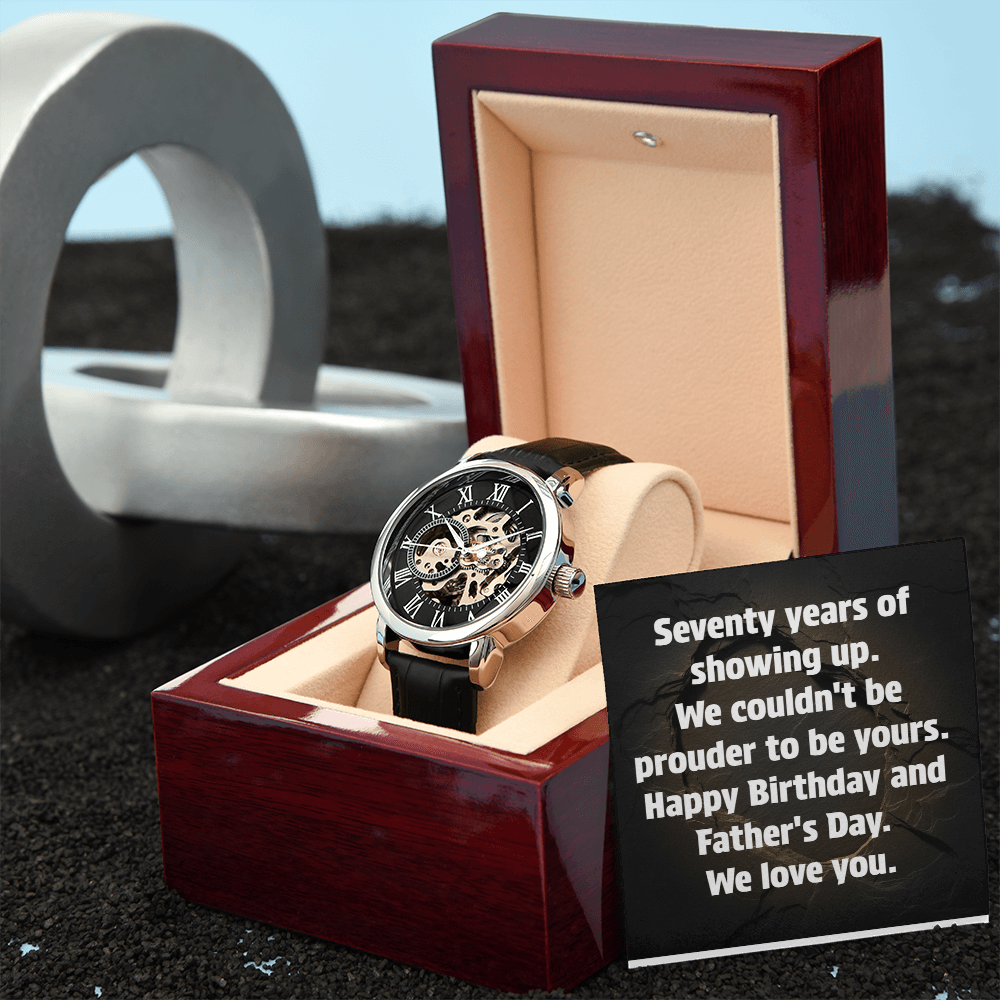 Men's skeleton watch back case