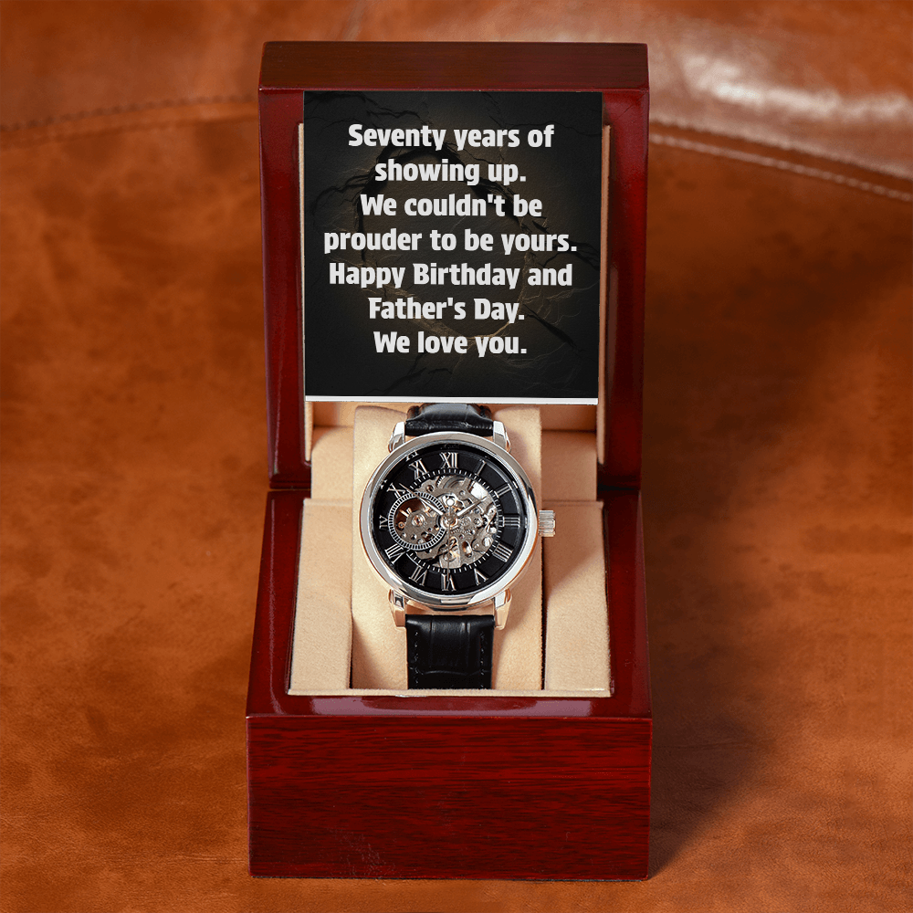 Openwork watch for grandpa gift packaging
