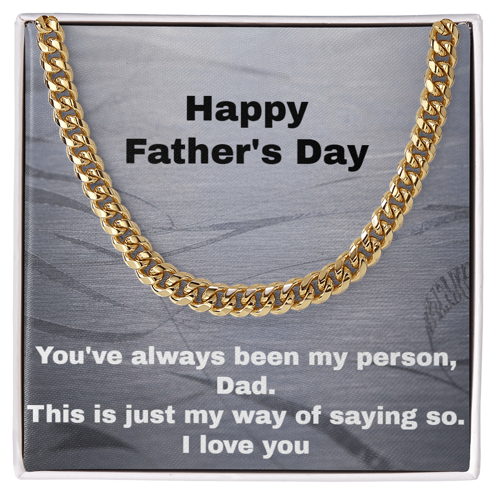 Cuban chain necklace with daughter message card