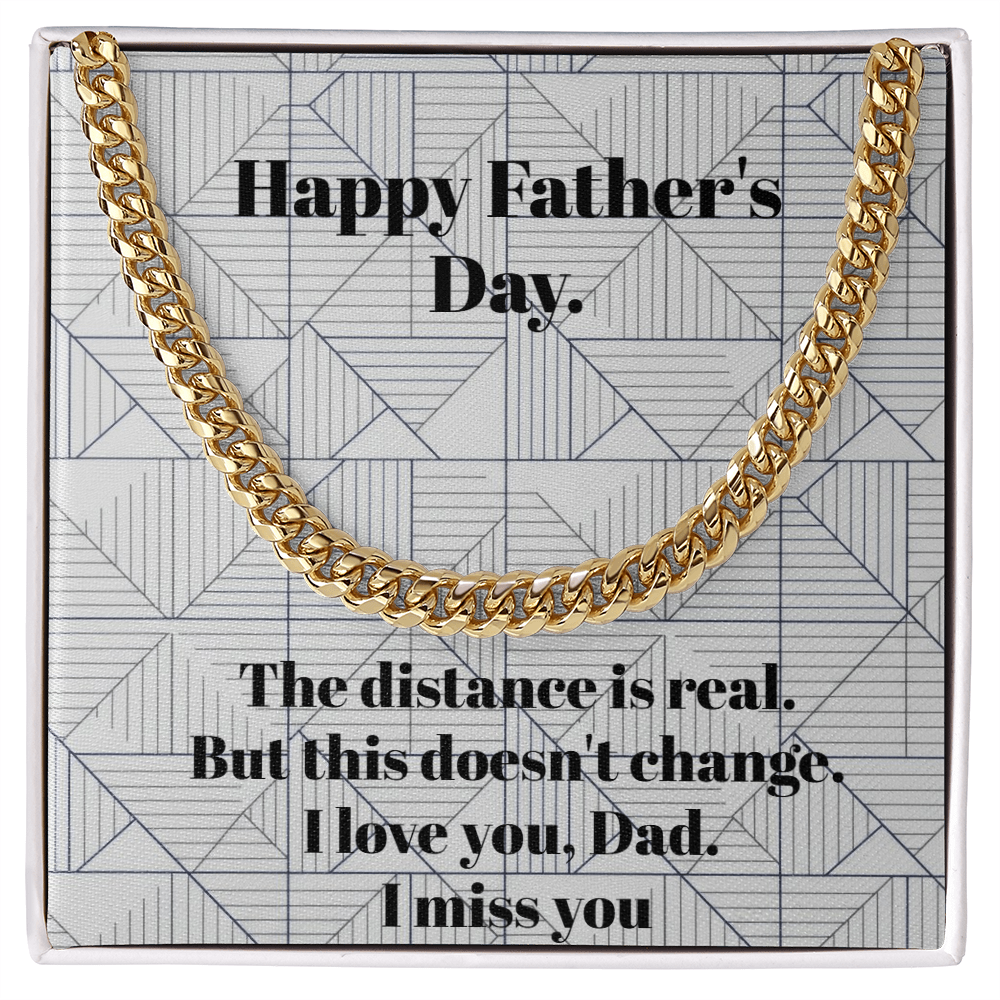 Cuban chain necklace message card son dad