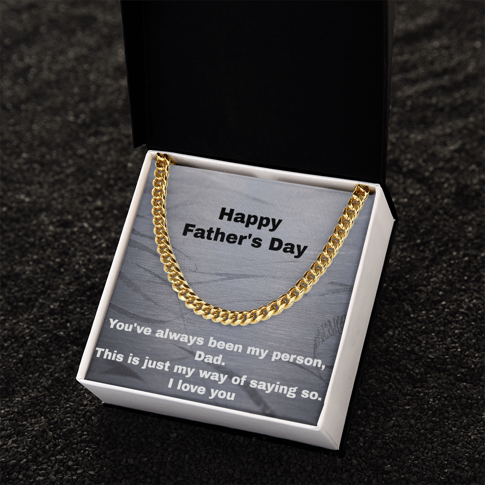 Gold Cuban link chain for dad lifestyle photo