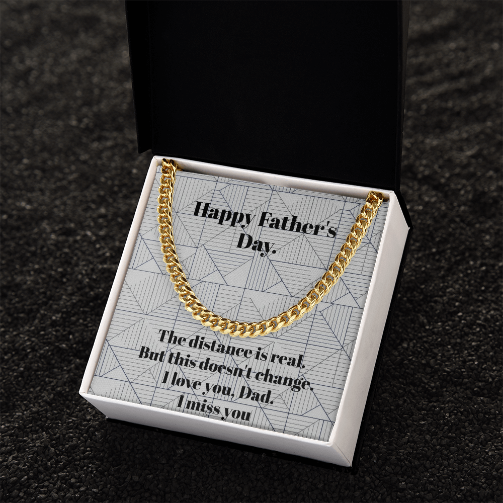 Gold Cuban link chain for dad son gift