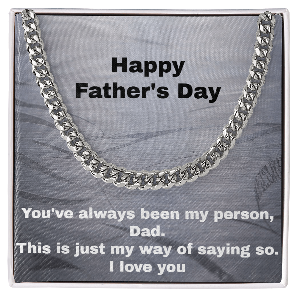 Cuban link chain necklace for dad — Father's Day gift from daughter