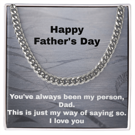 Cuban link chain necklace for dad — Father's Day gift from daughter