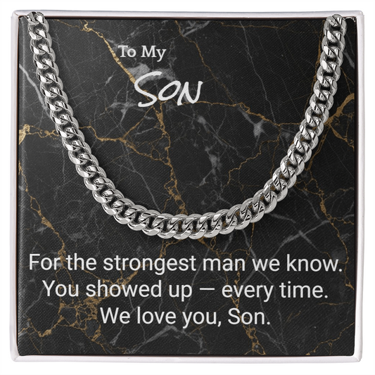 Cuban Chain Necklace for Son — Graduation, Birthday & Christmas Gift