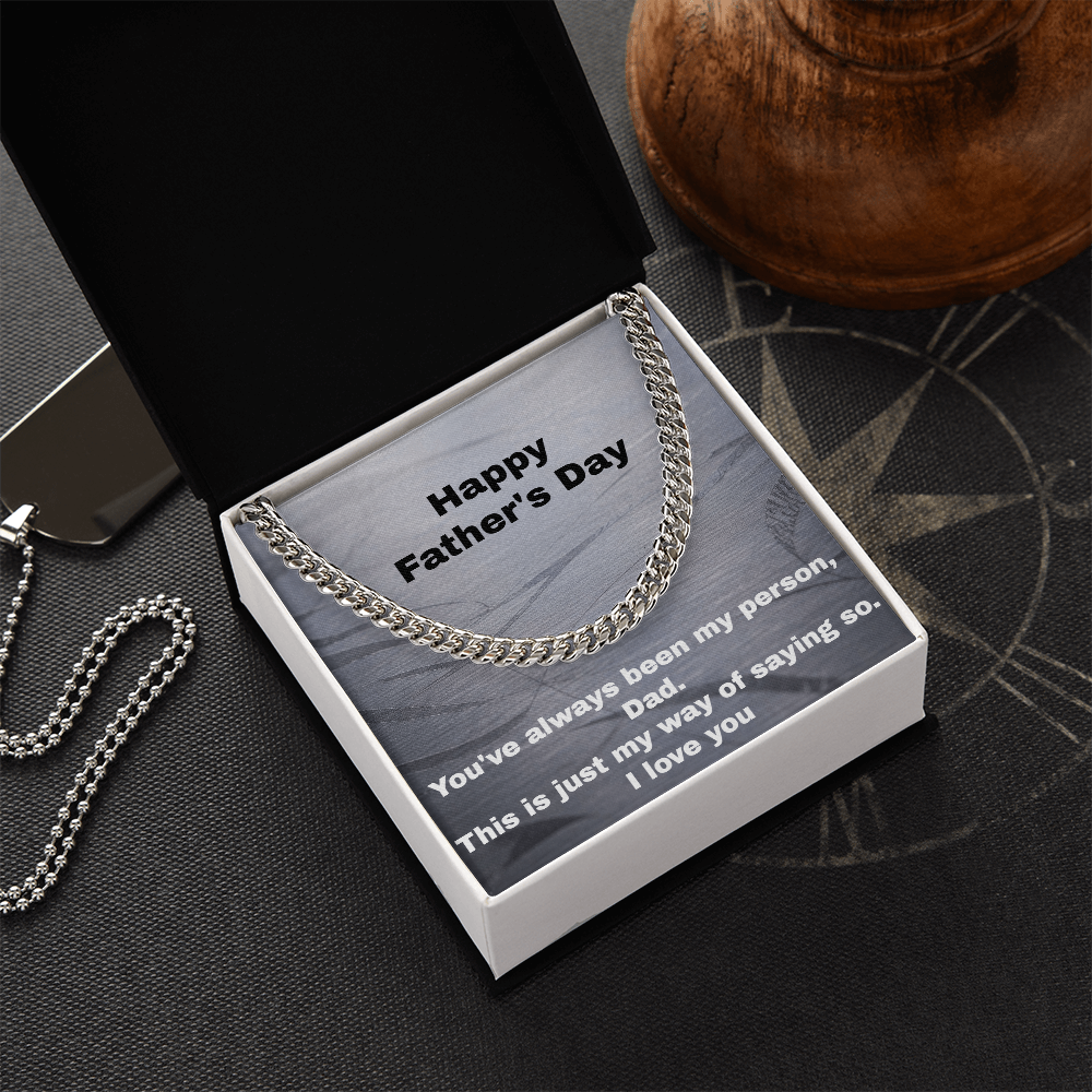 Cuban chain necklace stainless steel dad gift