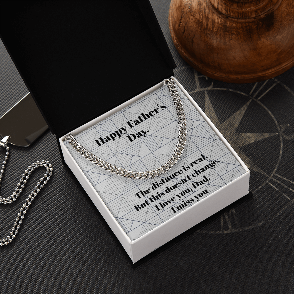 Cuban chain necklace stainless steel gift from son