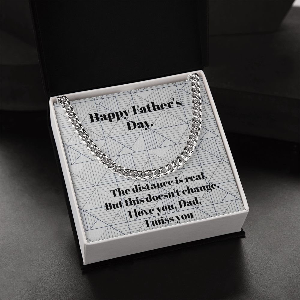 Personalised Cuban chain message card from son to dad