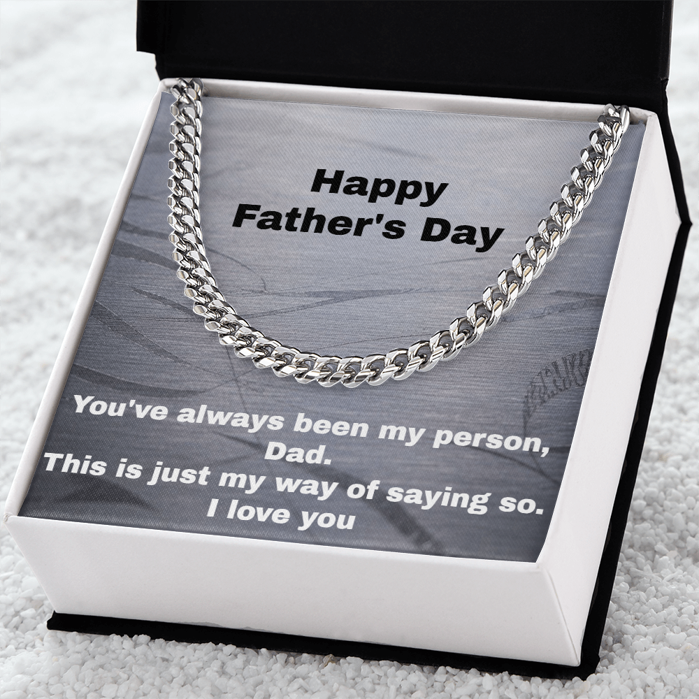 Cuban link chain gold finish Father's Day gift