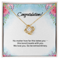 Congratulations: Love Knot Necklace for Daughter or Granddaughter