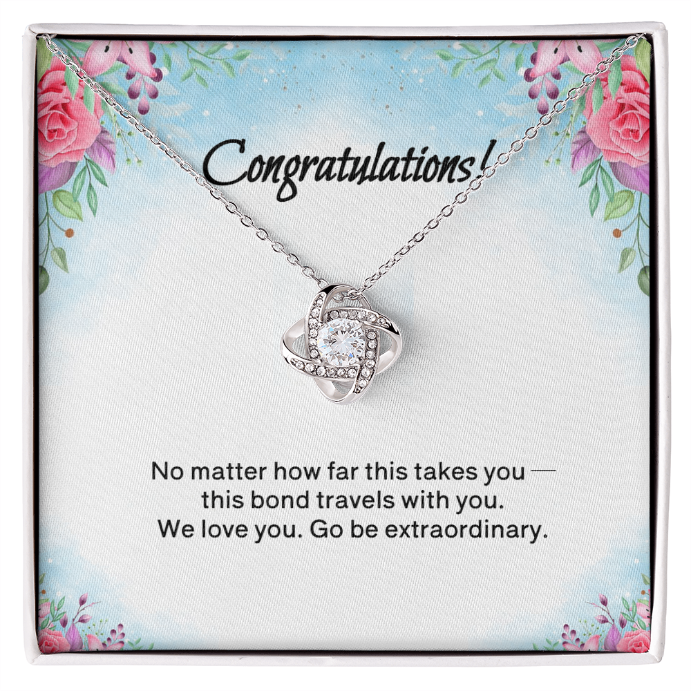 Congratulations: Love Knot Necklace for Daughter or Granddaughter