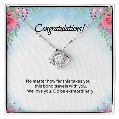 Congratulations: Love Knot Necklace for Daughter or Granddaughter