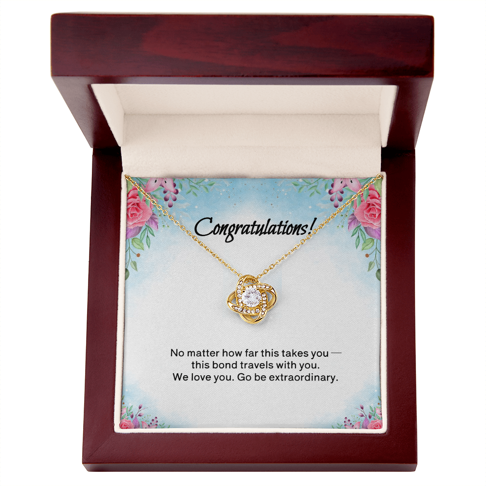 Congratulations: Love Knot Necklace for Daughter or Granddaughter