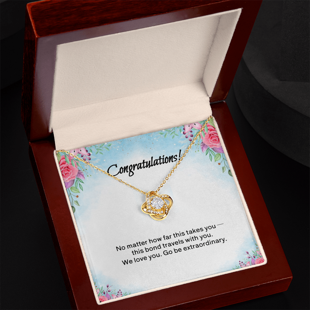 Congratulations: Love Knot Necklace for Daughter or Granddaughter