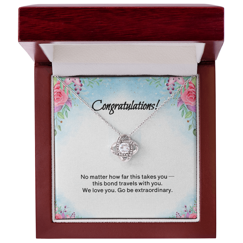 Congratulations: Love Knot Necklace for Daughter or Granddaughter