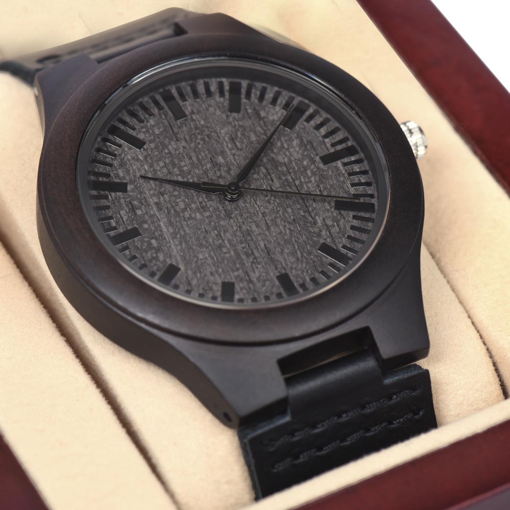 Wooden watch unique grain detail Father's Day